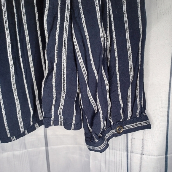 Lucky Brand button-down blue and white striped top - Picture 9 of 13